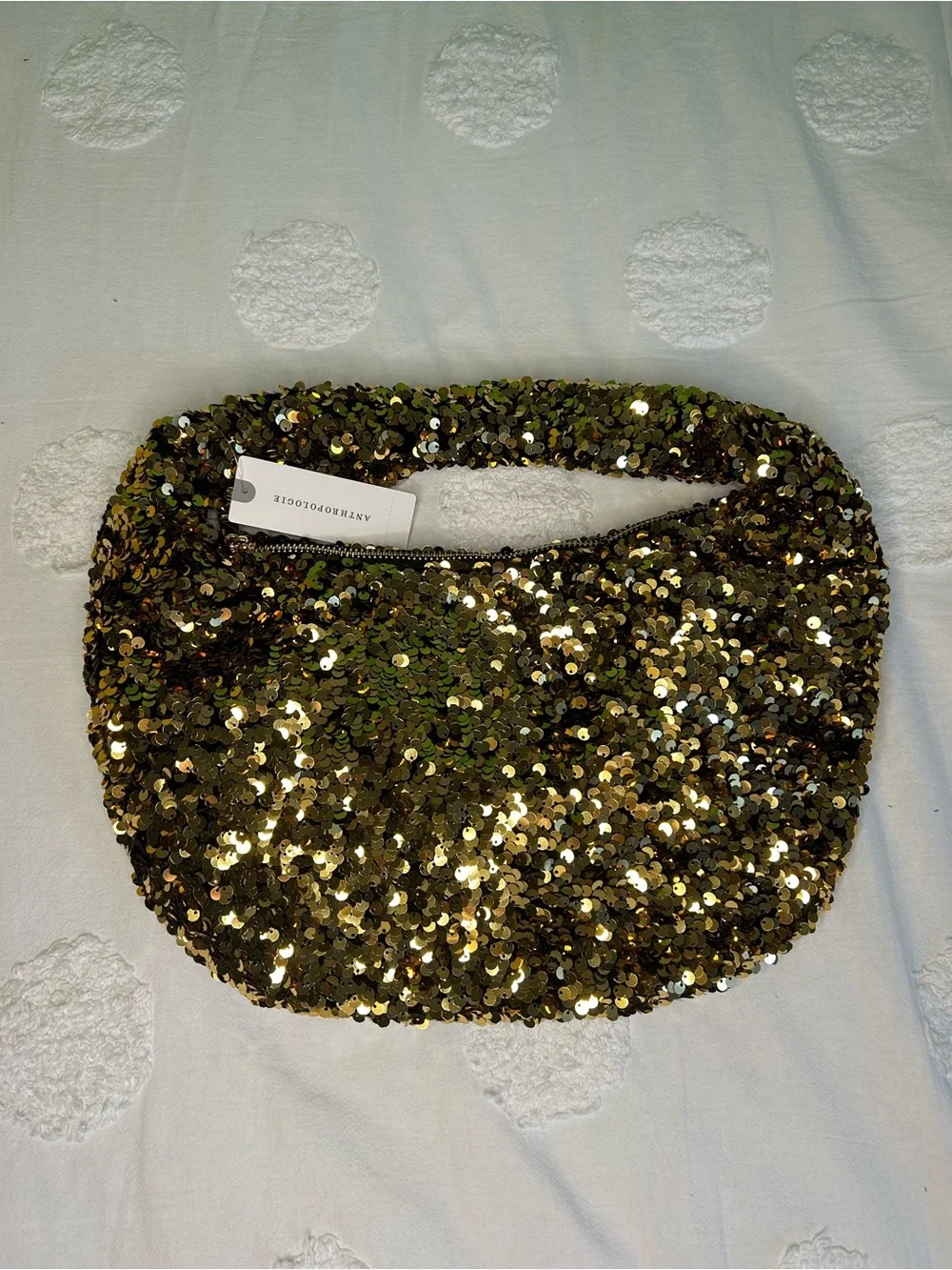 Anthropologie Paillette Sequin Crescent Bag
